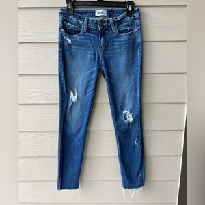 Paige Verdugo Ankle Destructed Mid Rise Skinny Jeans size 27